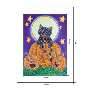 Kätzchen und Kürbisse Diamond Painting Halloween-Motiv, Bild 3