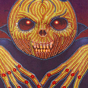 Gruseliger Kürbismann Diamond Painting 30x40 mit leuchtenden Augen