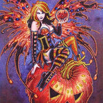 Albtraum Fee mit Kürbis Diamond Painting Motiv