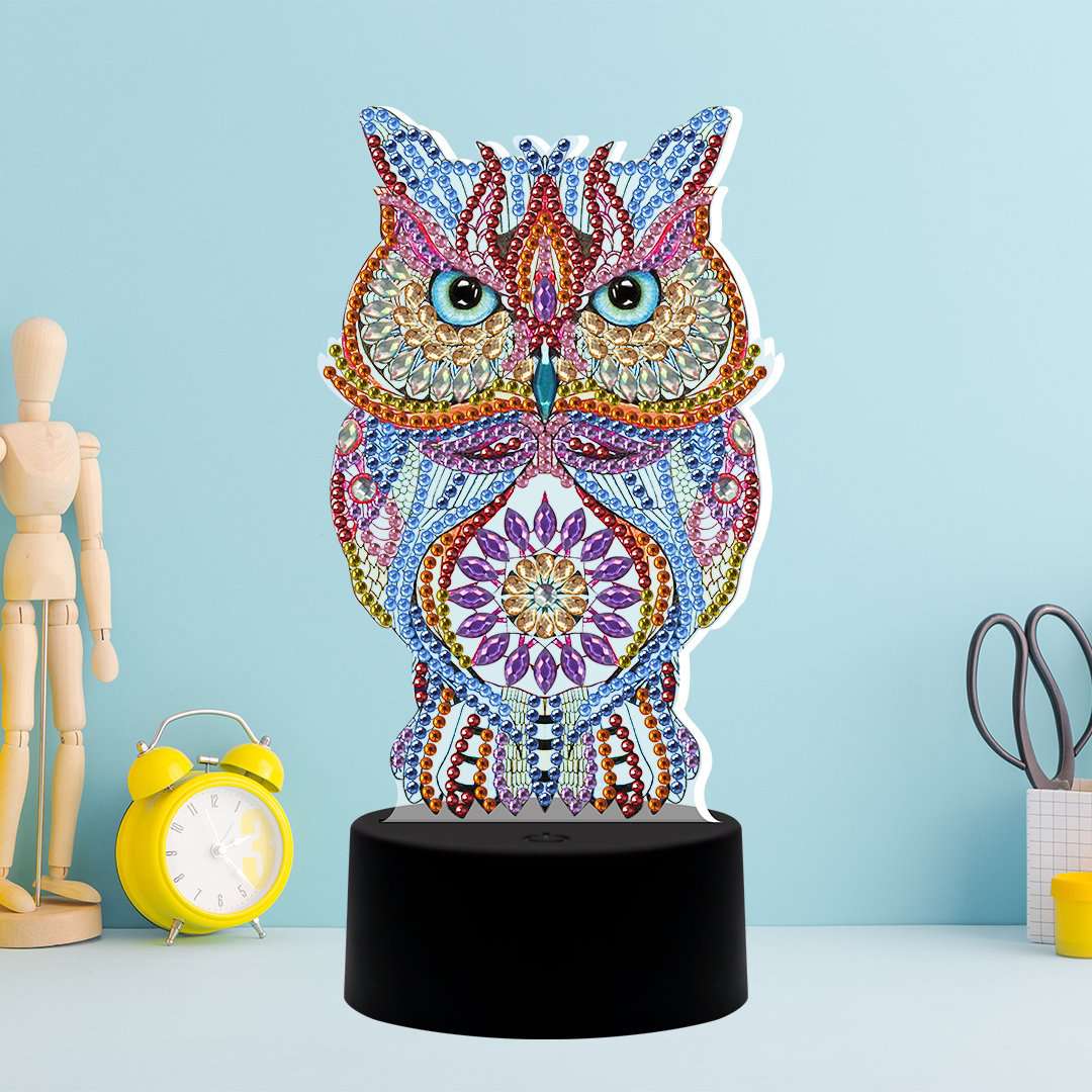 DP Lampe Königliche Eule Diamond Painting Leuchte