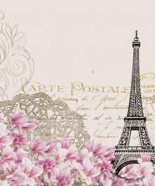 Rosa Pariser Atmosphäre mit Eiffelturm - Diamond Painting Blumenmotiv
