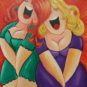 Lachende Damen Diamond Painting Motiv