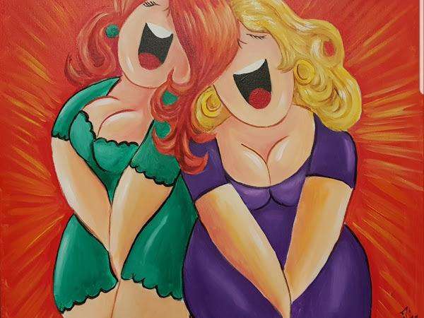 Lachende Damen Diamond Painting Motiv