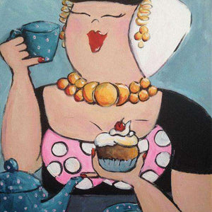 Holländische Dame mit Kaffee Diamond Painting Motiv
