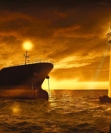 Schiff mit Leuchtturm - Diamond Painting Meermotiv