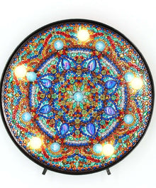 Runde Serene Mandala Diamond Painting Lampe mit buntem Mandala