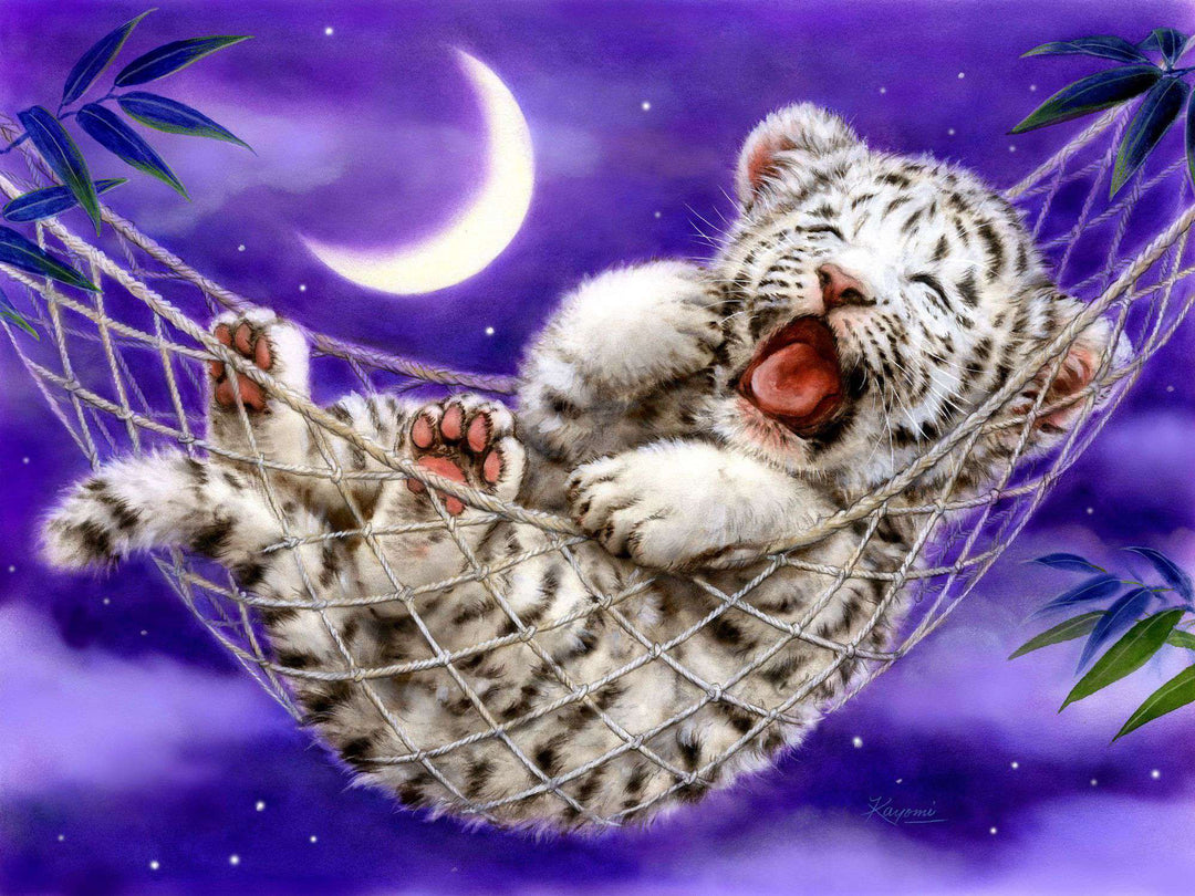 Verschlafener kleiner Tiger - Diamond Painting Tiermotiv
