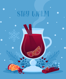 Stay Warm Textmotiv - Diamond Painting mit Wintergetränk