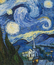 Sternennacht Kunstmotiv - Diamond Painting mit wirbelndem Nachthimmel