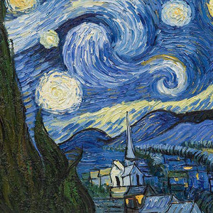 Sternennacht Kunstmotiv - Diamond Painting mit wirbelndem Nachthimmel
