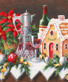 Weihnachtliches Stillleben - Diamond Painting mit Lebkuchenhaus