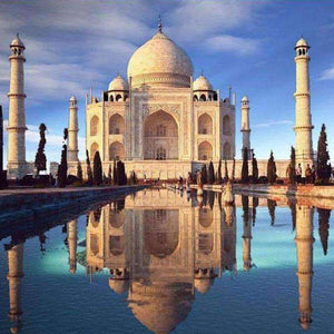 Taj Mahal mit Wasserreflexion - Diamond Painting Landschaftsmotiv
