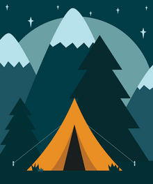 Zelt unter den Sternen - Diamond Painting Campingmotiv