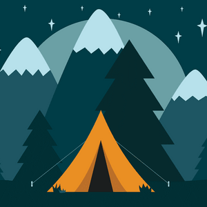 Zelt unter den Sternen - Diamond Painting Campingmotiv