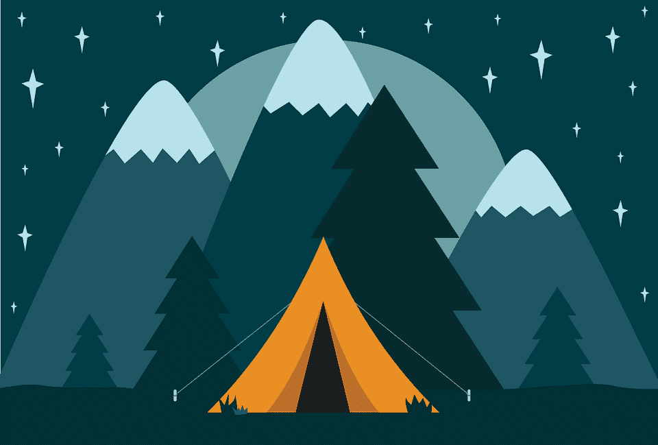 Zelt unter den Sternen - Diamond Painting Campingmotiv