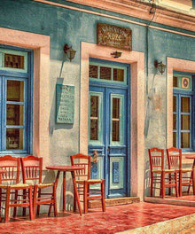 Terrasse in Griechenland - Diamond Painting mit Taverne