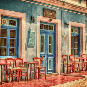 Terrasse in Griechenland - Diamond Painting mit Taverne