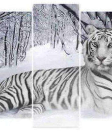 Tiger Pentaptychon Diamond Painting