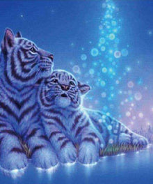 Weiße Tiger mit Jungtier Diamond Painting