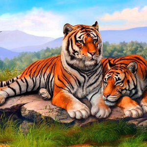Tiger ruhen sich aus - Diamond Painting Motiv