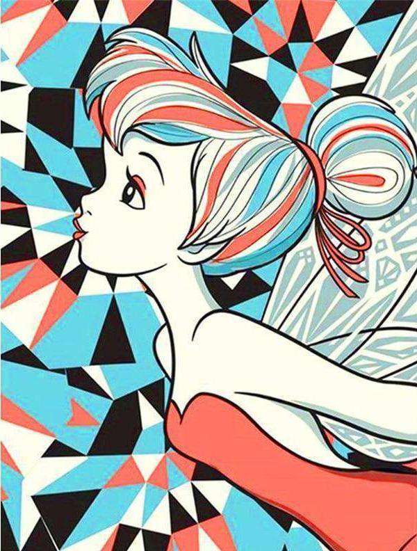Tinkerbell Feenkarikatur Diamond Painting