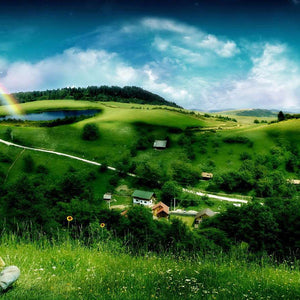 Landschaft mit Regenbogen Diamond Painting