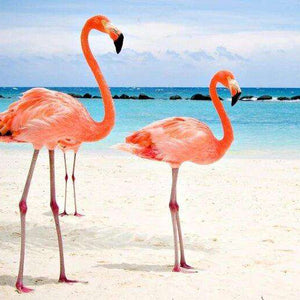 Tropische Flamingos am Strand - Diamond Painting Motiv