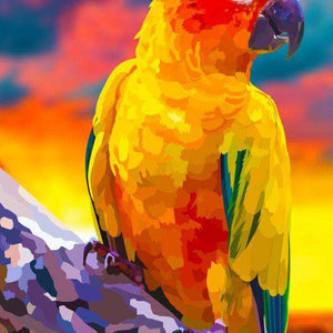 Tropischer Lori - Diamond Painting Papageienmotiv