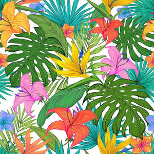 Tropische Blätter 1 - Diamond Painting mit Blüten und Blattmotiv