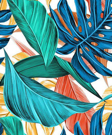 Tropische Blätter 3 - blau-türkises Diamond Painting Blattmotiv