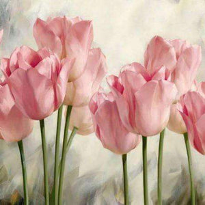 Rosa Tulpen - Diamond Painting Blumenmotiv