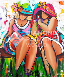 Zwei Damen stoßen an - Diamond Painting Motiv