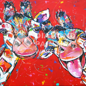 Zwei verrückte Giraffen - Diamond Painting Motiv