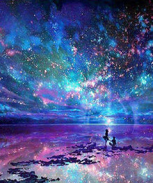 Bunter Sternenhimmel am Meer - Diamond Painting Motiv
