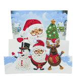 3D-Weihnachtskarte Weihnachtsfamilie - Diamond Painting Karte