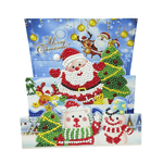 3D-Weihnachtskarte Frohe Weihnachten - Diamond Painting Karte