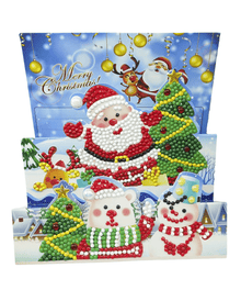 3D-Weihnachtskarte Frohe Weihnachten - Diamond Painting Karte