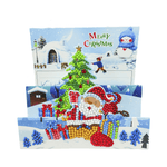 3D-Weihnachtskarte Weihnachtsmann am Weihnachtsbaum - Diamond Painting Karte
