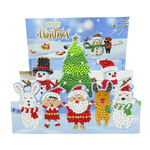3D-Weihnachtskarte Weihnachtsfeier - Diamond Painting Karte