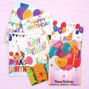 Happy Birthday Karten Set Diamond Painting 6 Stück