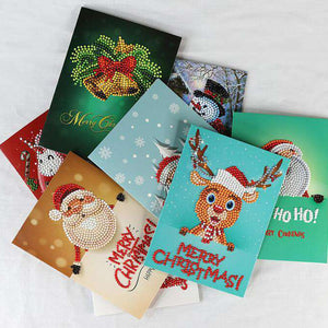 Frohe Weihnachten Karten Set Diamond Painting 8 Stück
