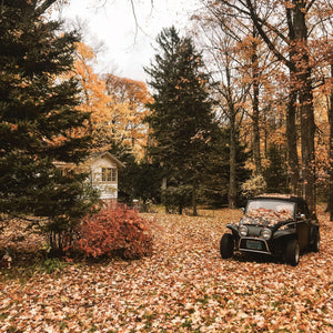 Verlassenes Auto im Wald - Diamond Painting Motiv
