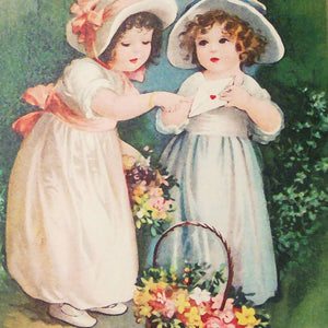 Vintage Blumenmädchen - Diamond Painting Blumenmotiv