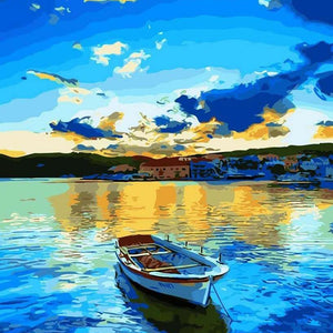 Fischerboot Kunstmotiv - Diamond Painting Meerlandschaft