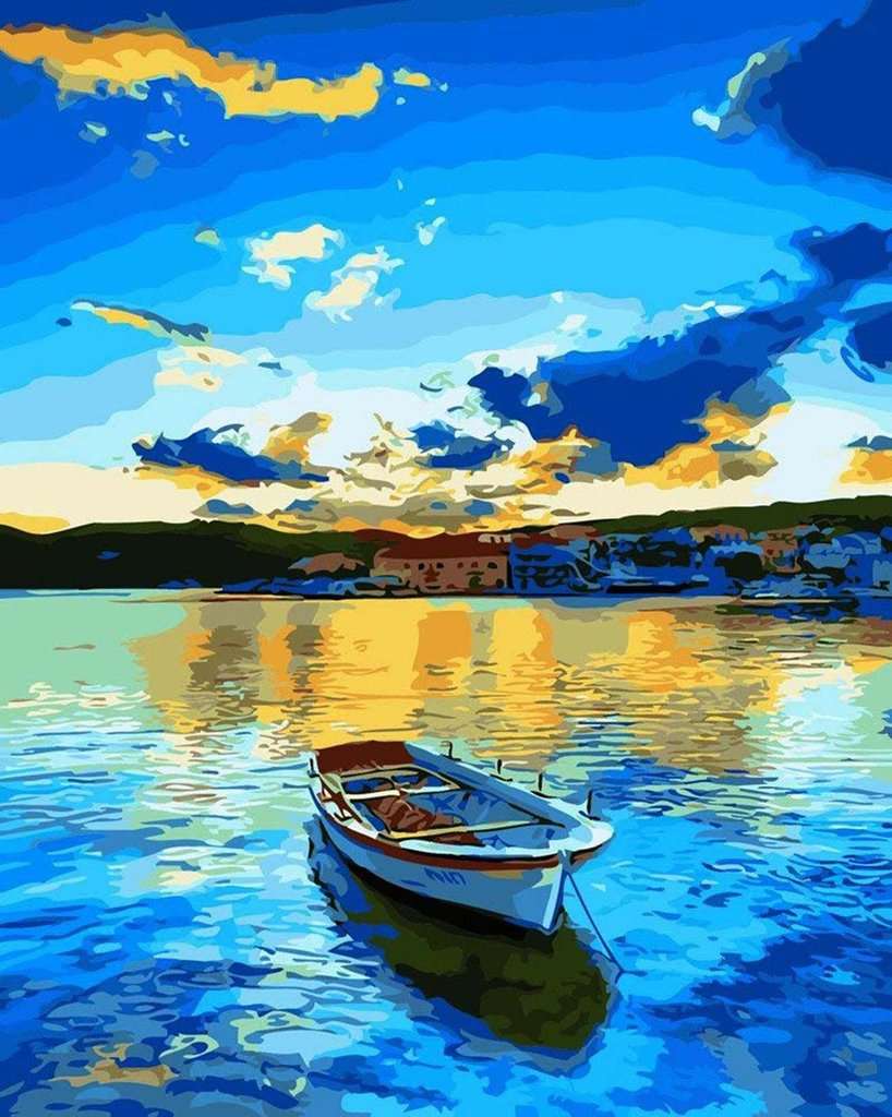Fischerboot Kunstmotiv - Diamond Painting Meerlandschaft