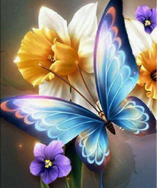 Schmetterling mit Blume Diamond Painting