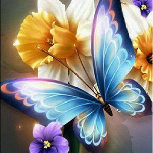 Schmetterling mit Blume Diamond Painting