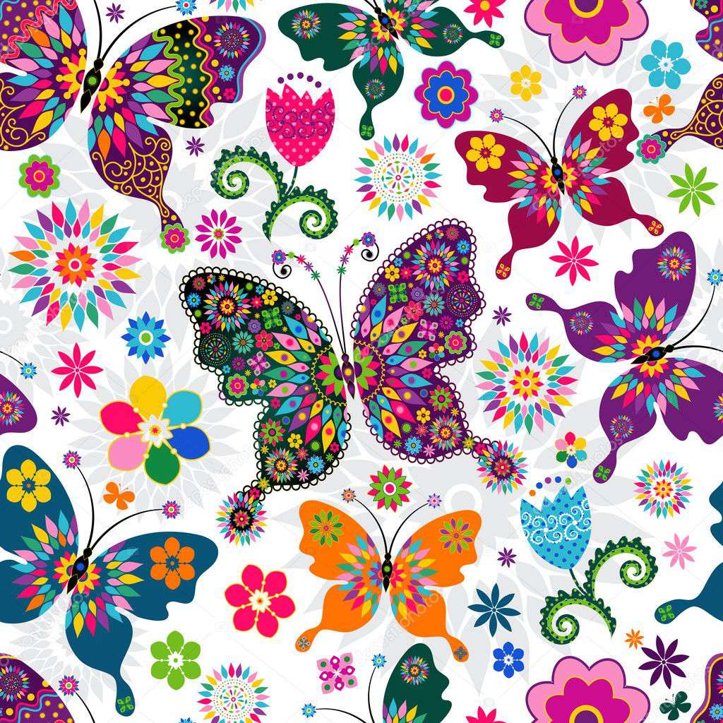 Schmetterlingsmuster - Diamond Painting Naturmotiv