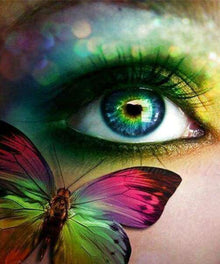 Schmetterling und Auge - Diamond Painting Fantasiemotiv