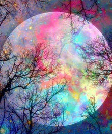 Bunter Vollmond - Diamond Painting Mondmotiv
